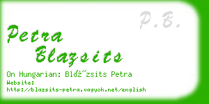 petra blazsits business card